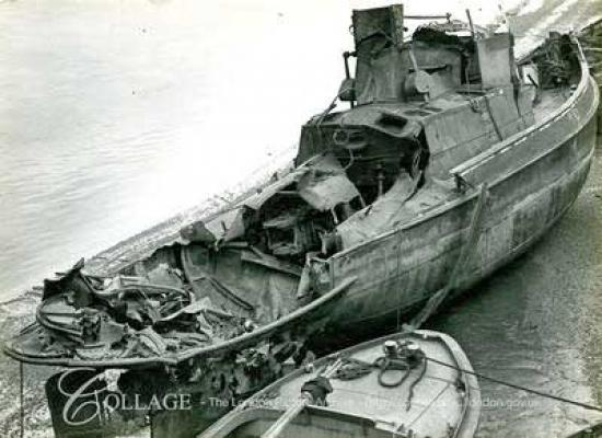Tug Naja destroyed by a Doodlebug, killing all onboard Mary Evans Picture Library
