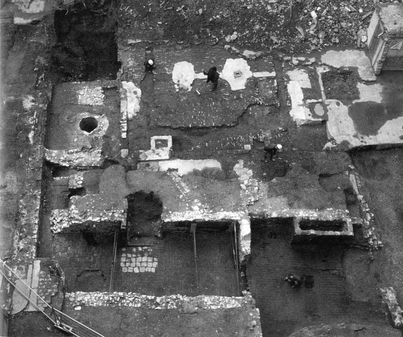 Monument House excavation aerial view